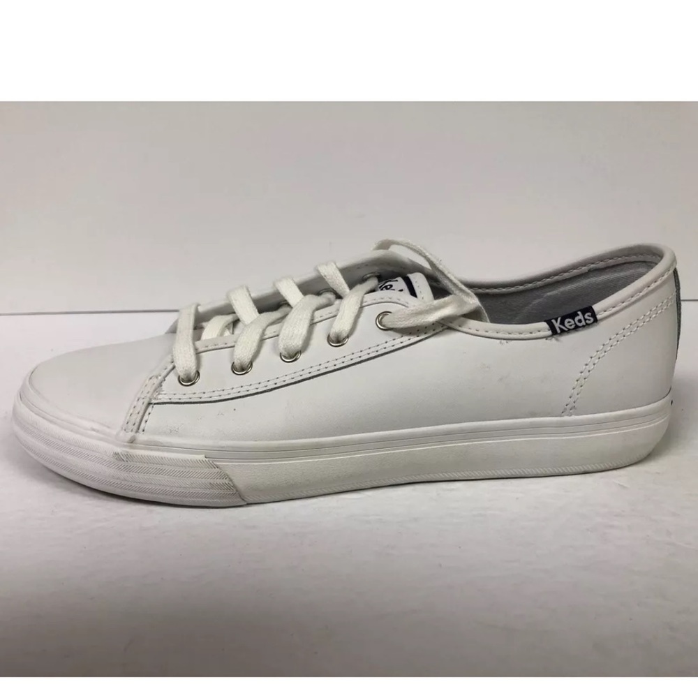 Keds Big Kids’ Double Up, White Lace-Up Sneakers, Girls’ Size 6 M.